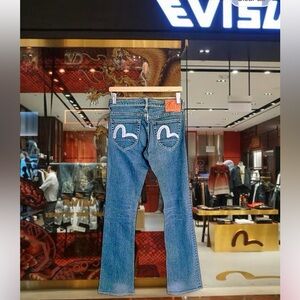 UNISEX Evisu Blue Bootcut Jeans